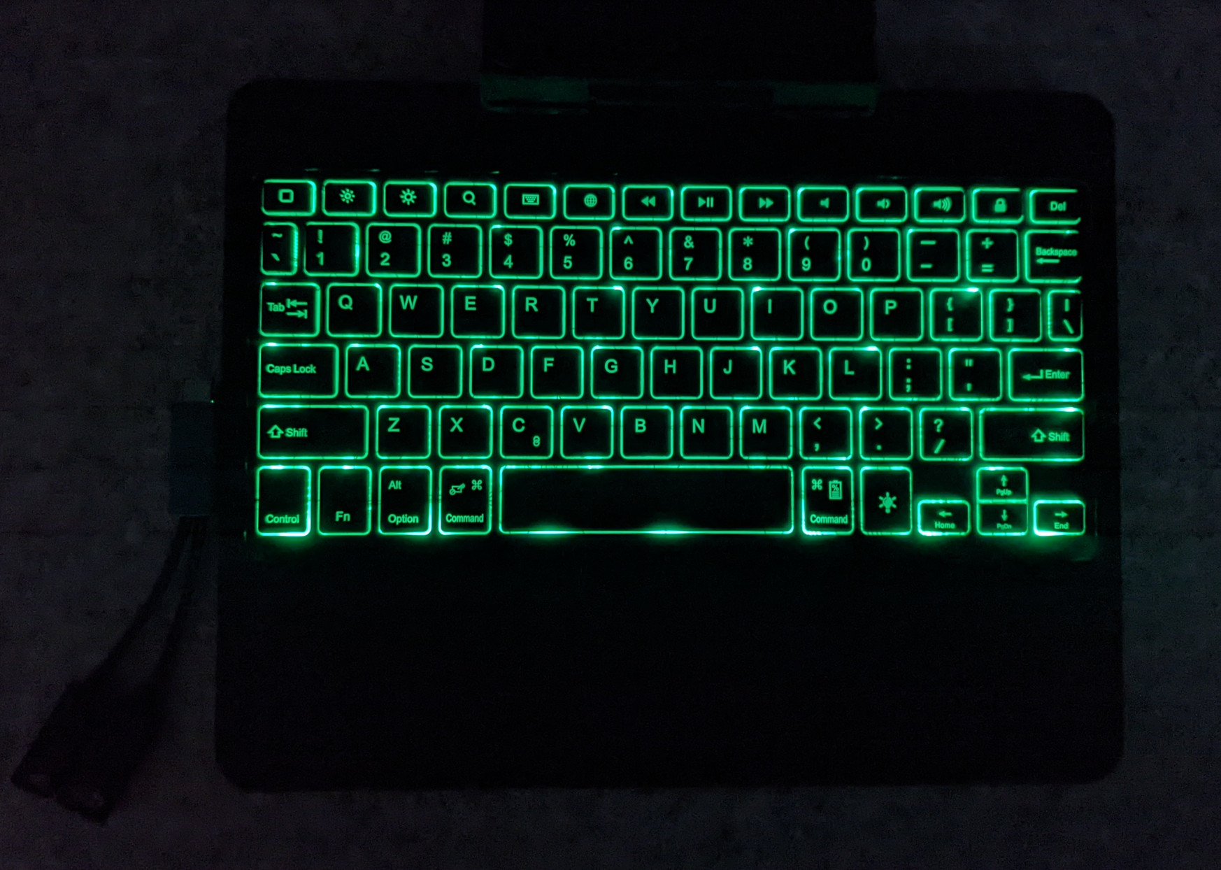 DeckTop green LED backlight