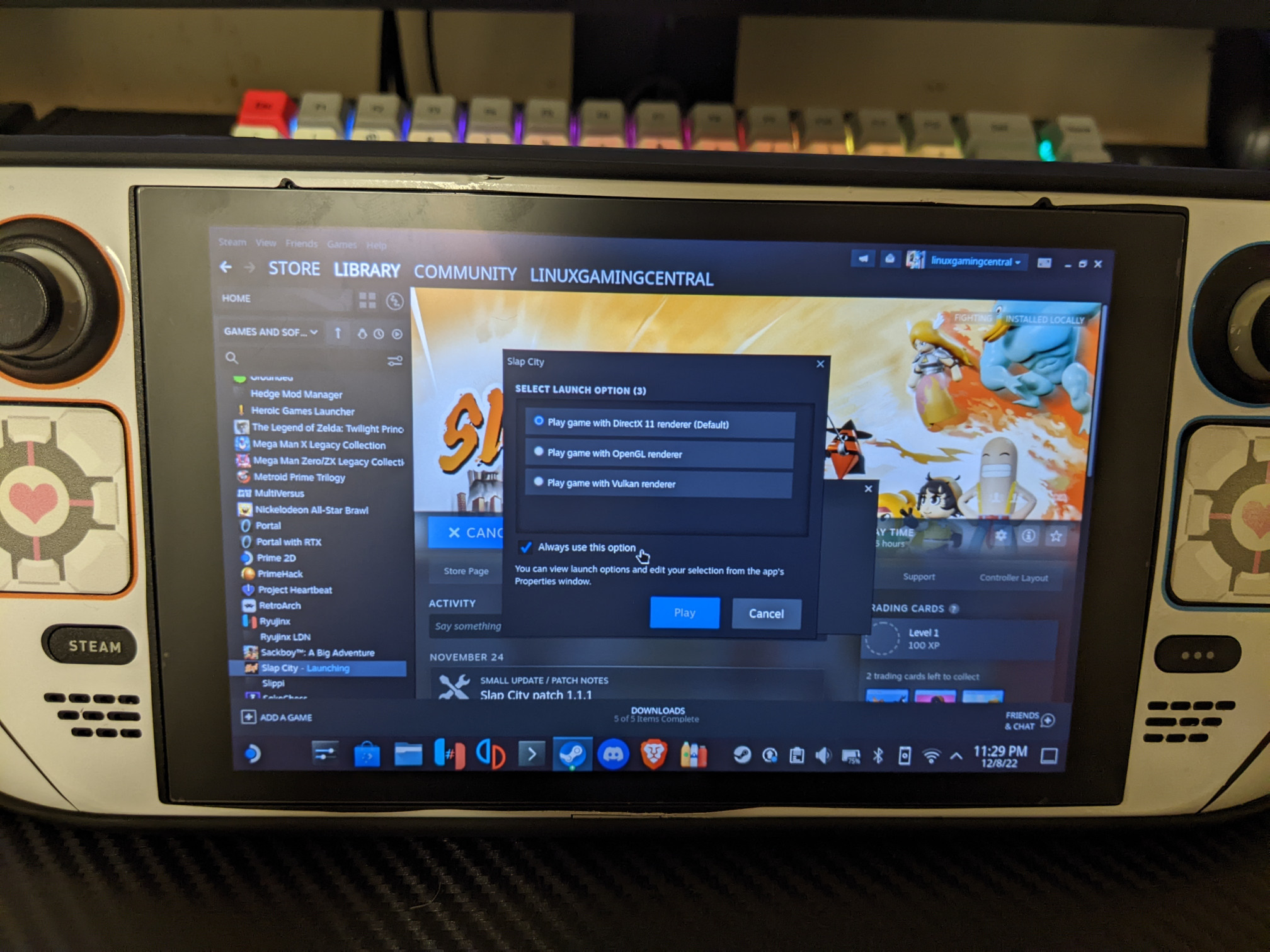 Cover Image Steam Deck Client (Beta) Fixes 'Exiting Forever' State when Closing Games, Adds Checkbox to Set Default Choice when Launching a Game
