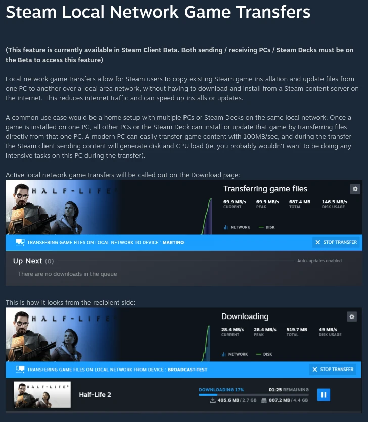 Steam Deck Client Beta Adds LAN Game Transfer, Improves BPM Performance on Desktop with NVIDIA GPUs