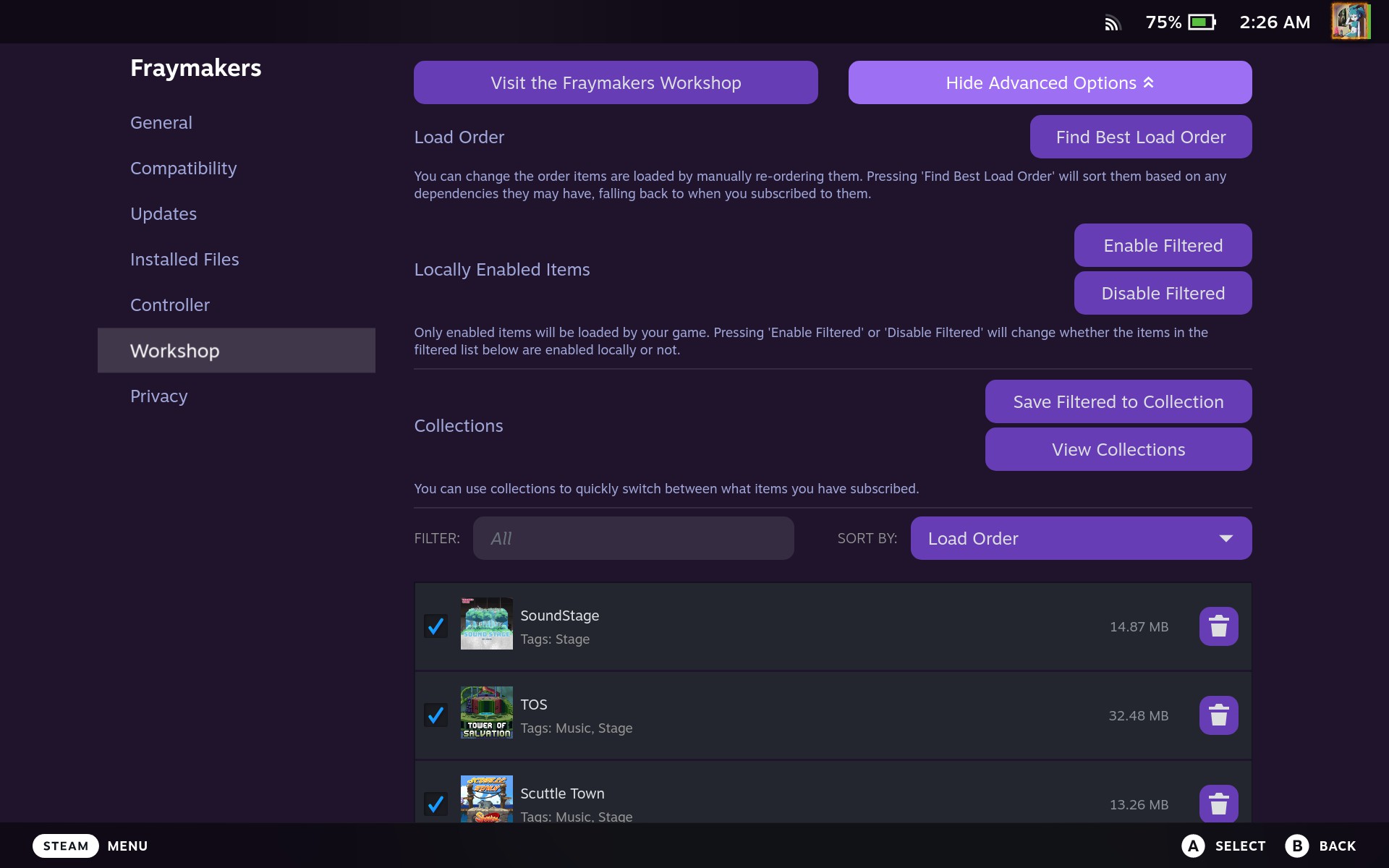 Steam workshop for Fraymakers - game properties