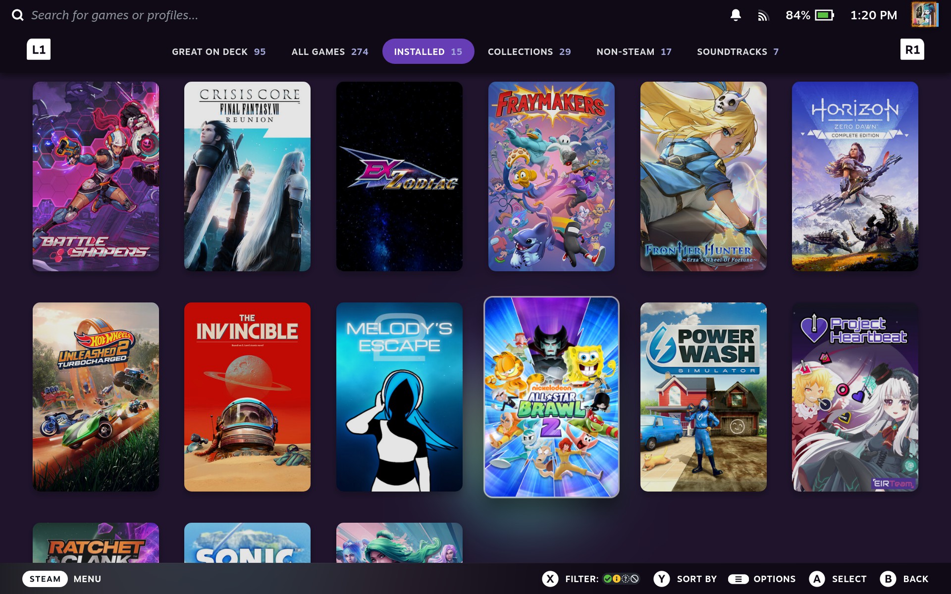 Steam Deck library visual tweaks