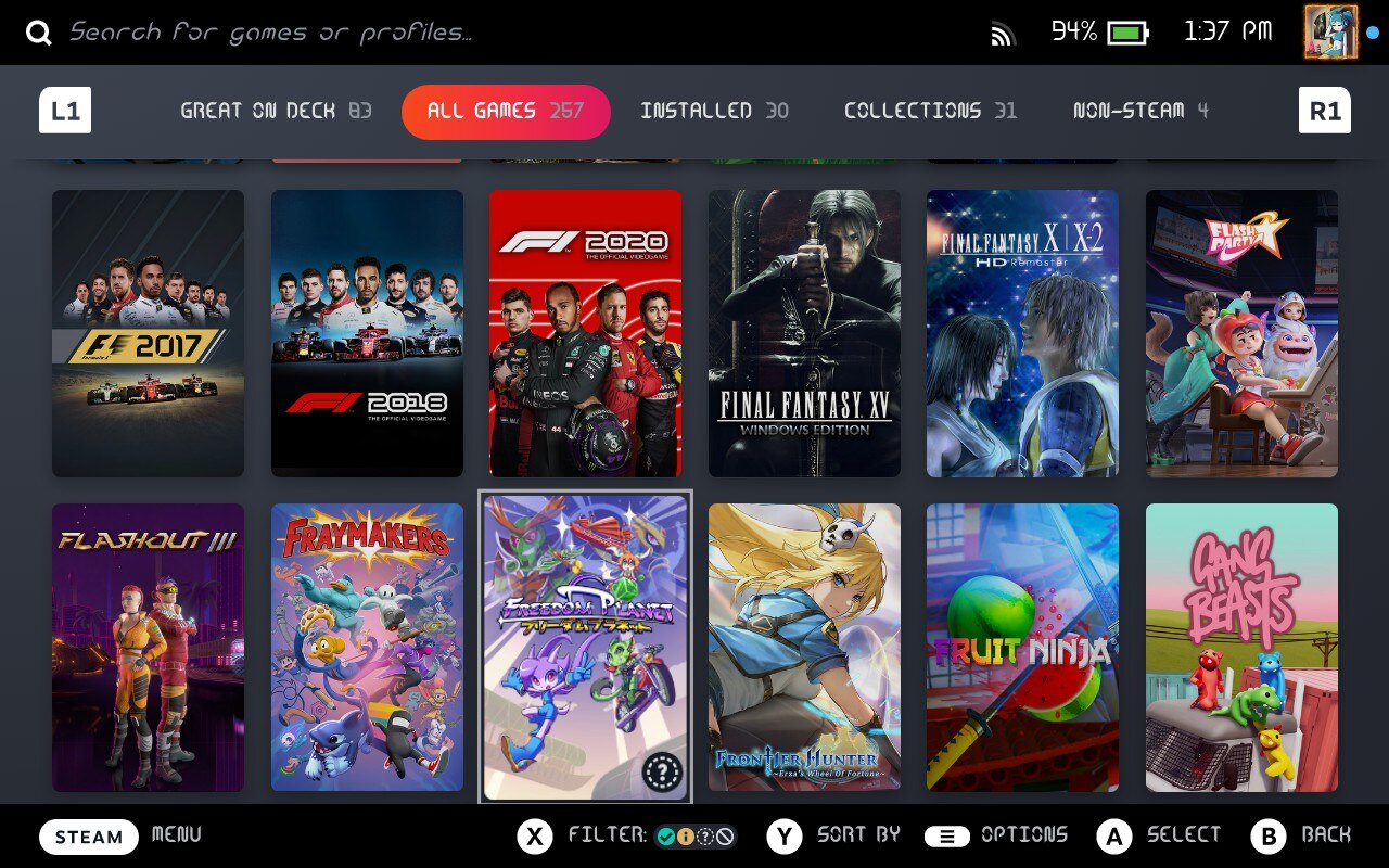 Steam Deck library