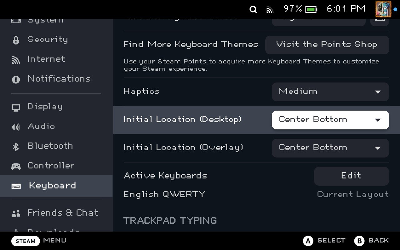 Steam Deck Client Stable Adds Fast Jump by Letter to Library, Settings for Initial OSK Position