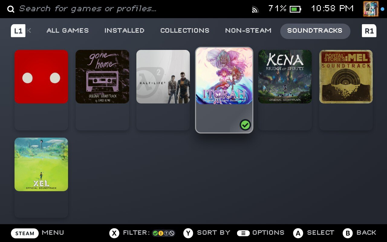 Steam Music tab