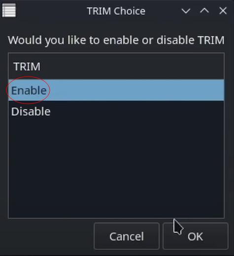 Enabling TRIM on Deck