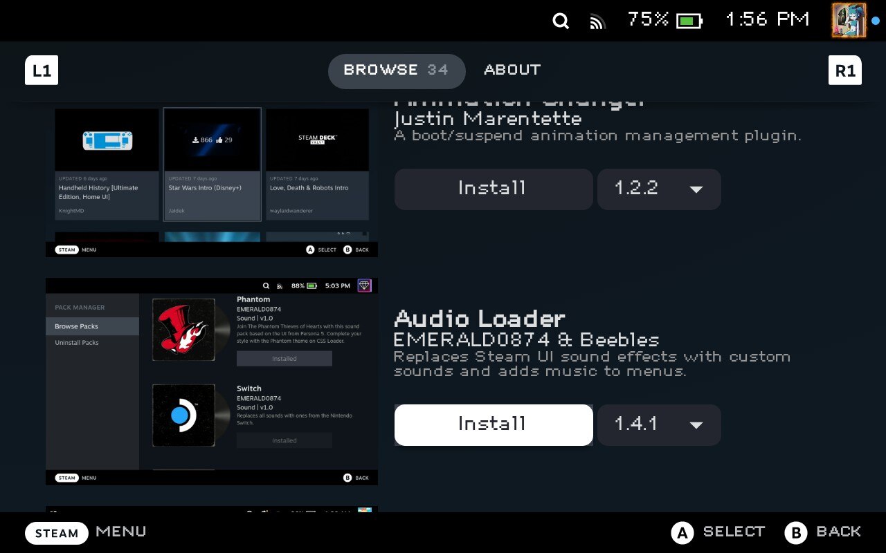 Audio Loader in Decky store