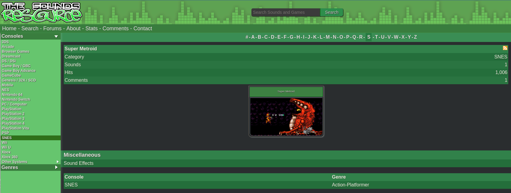 Sounds resource for Super Metroid
