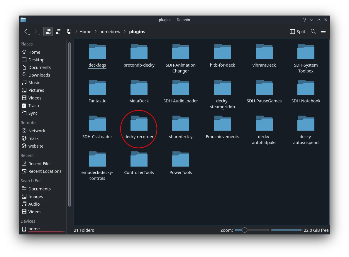 Decky Loader plugins folder