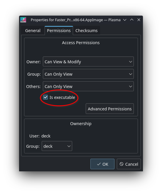 Project+ marked as executable