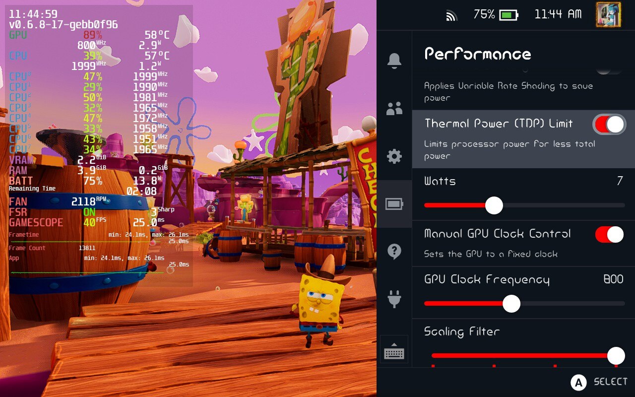 Adjusting TDP and GPU speed