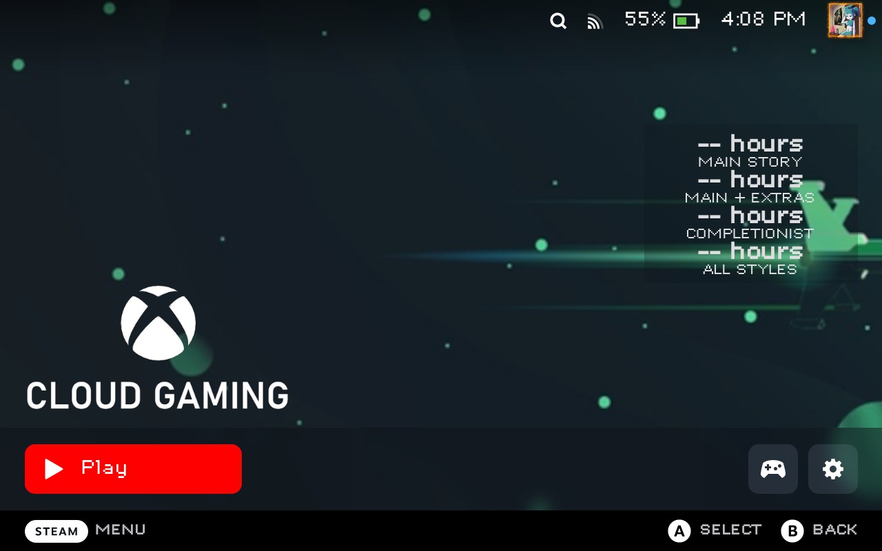 Xbox Cloud Gaming with artwork