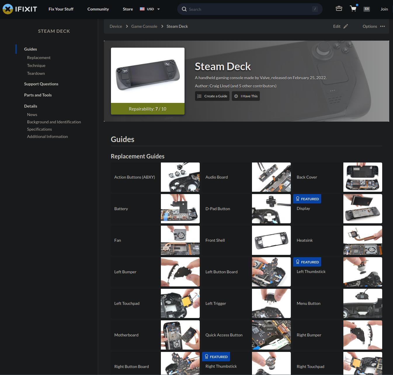 Steam Deck Replacement Parts Are Available (Again)