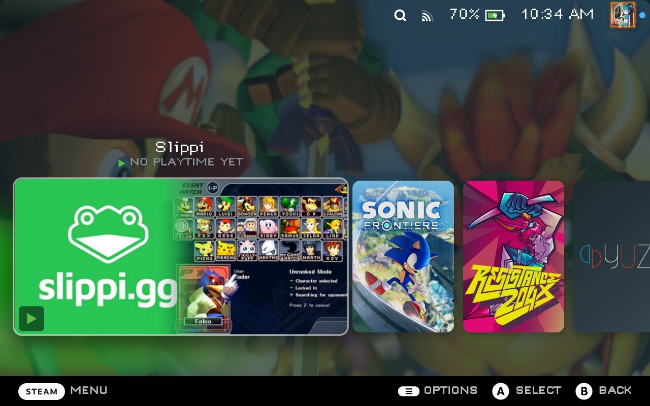 Slippi hero and logo applied