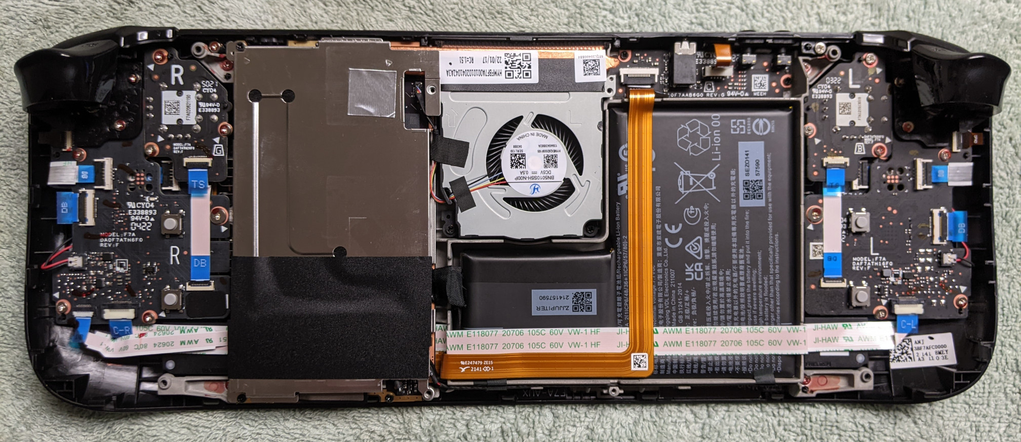 steam deck with back cover off
