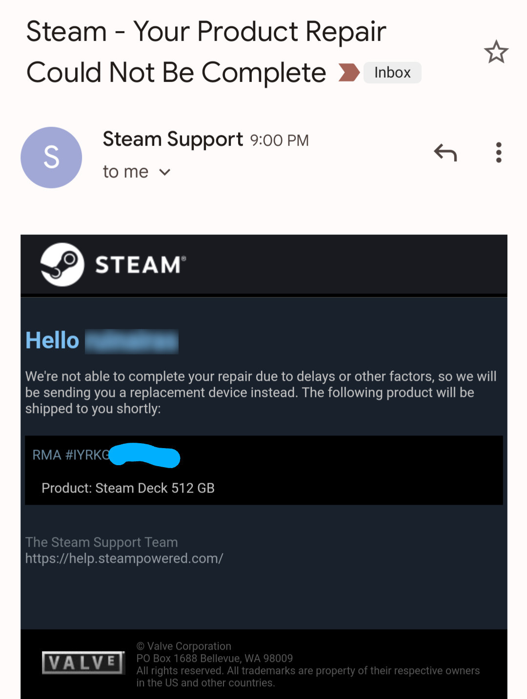 Steam Deck repair center can’t fix