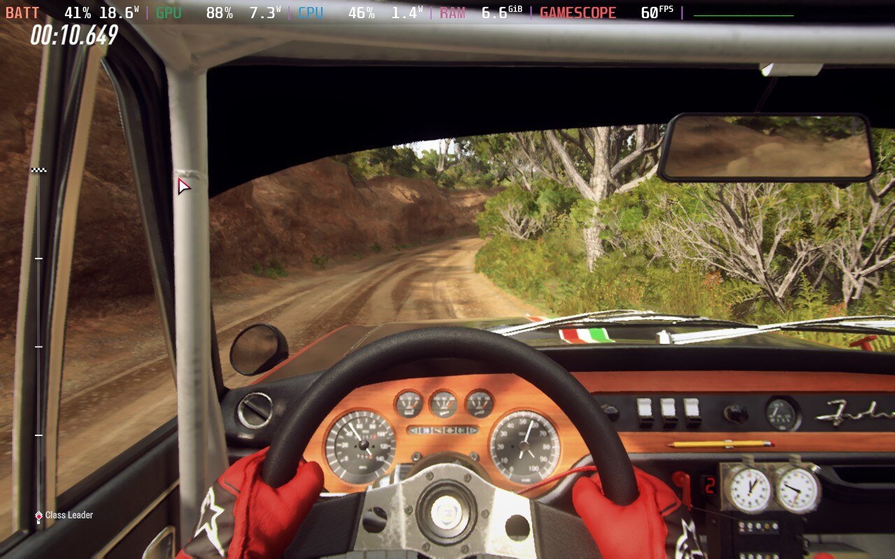 Steam Deck playing Dirt Rally 2.0
