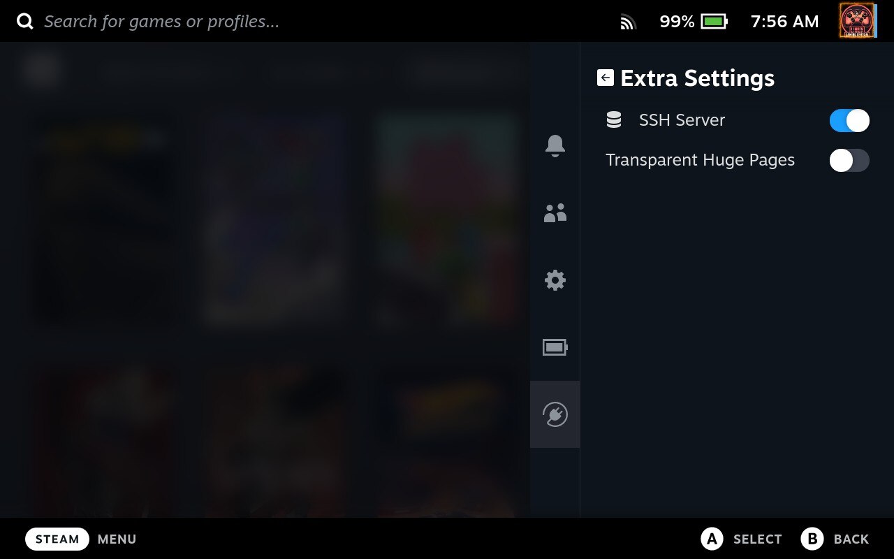 extra settings