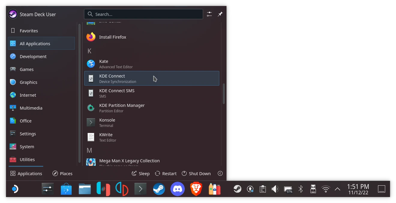 KDE Connect on Deck