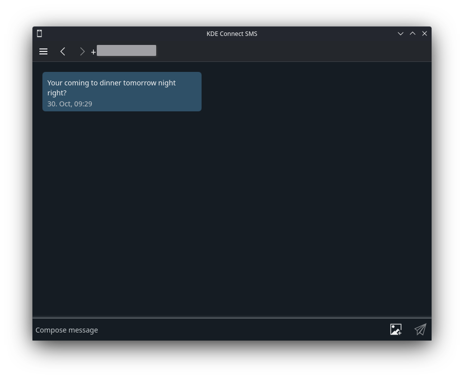 KDE Connect SMS