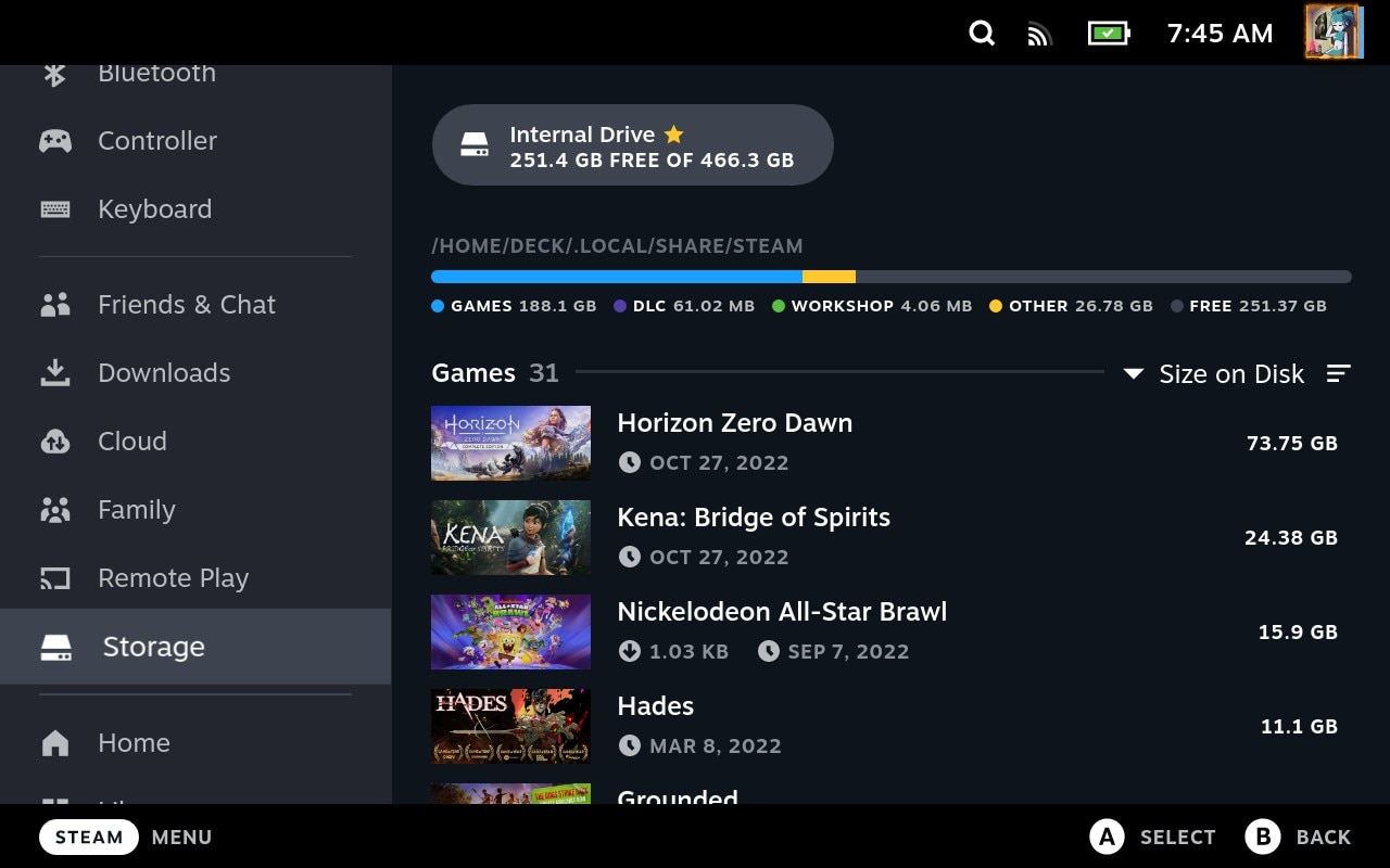 Steam Deck storage with BTRFS