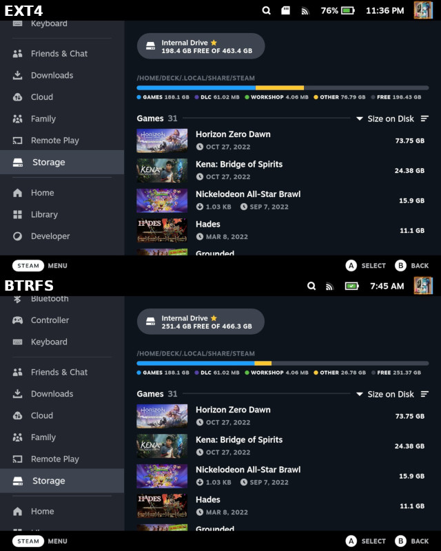 Save Disk Space on Steam Deck with SteamOS-Btrfs