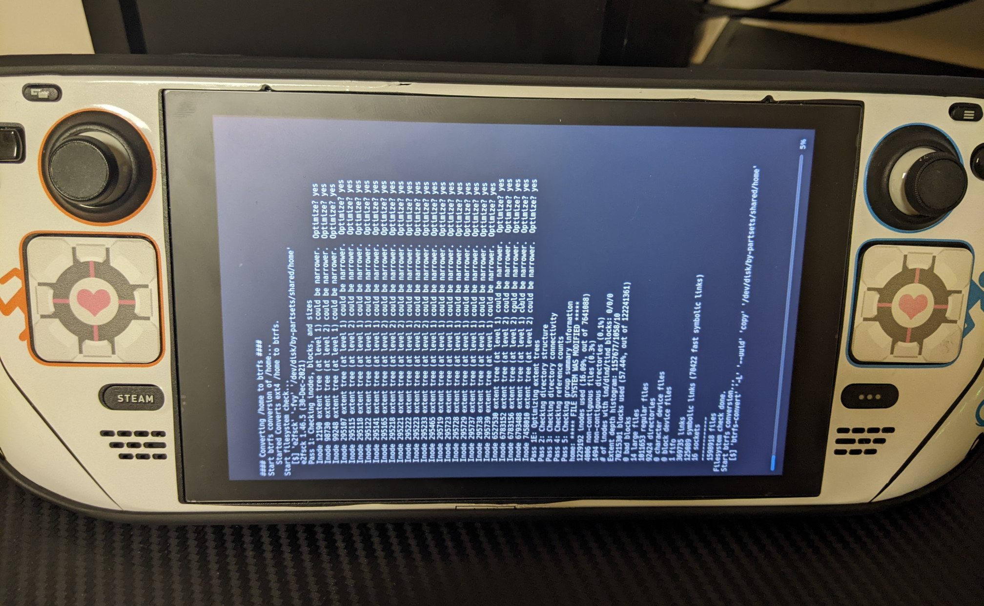 Converting Steam Deck SSD to BTRFS