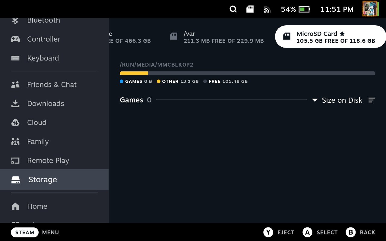 Ejecting MicroSD card in SteamOS