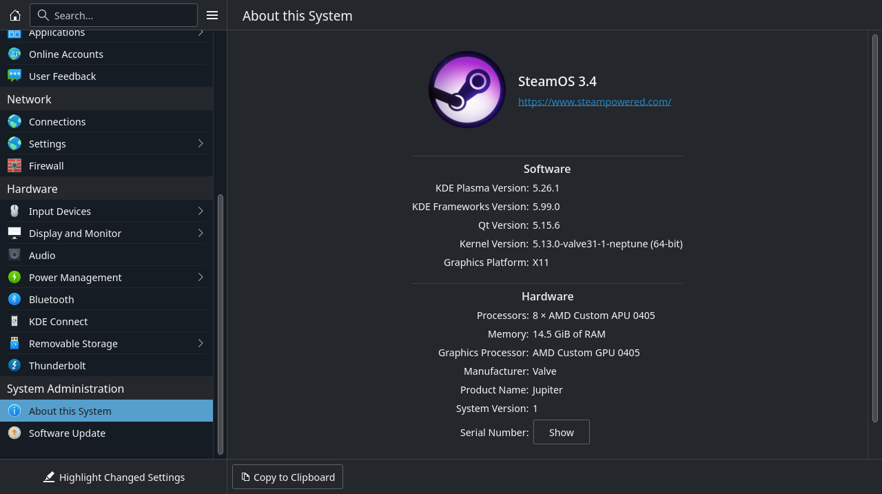 KDE 5.26 in SteamOS