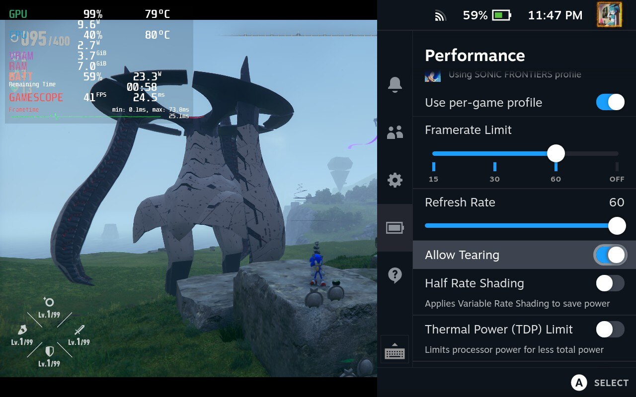 Screen tearing option in SteamOS