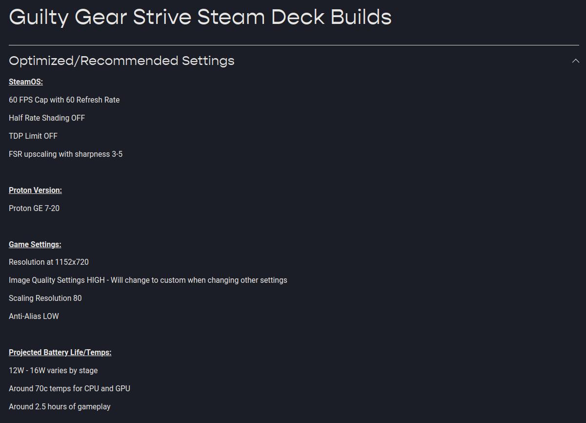 steam deck hq guilty gear summary