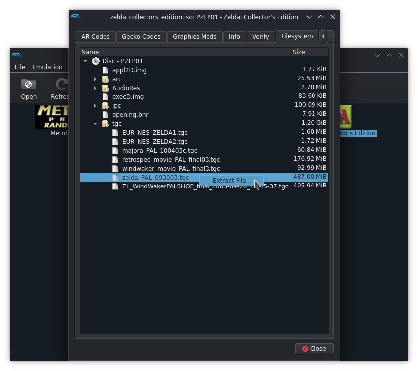 Extracting the TGC file in Dolphin