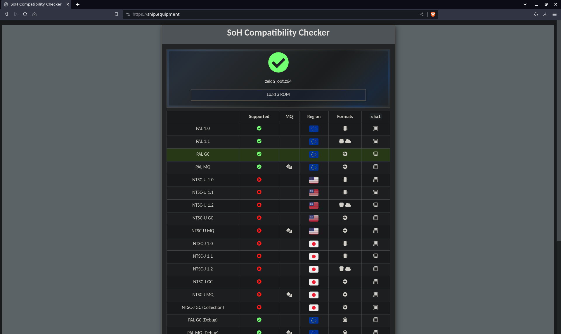 SoH compatibility checker