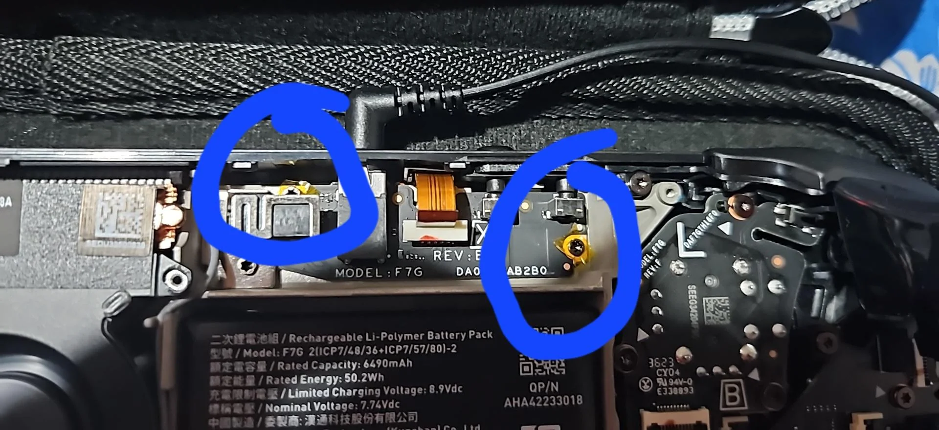 Steam Deck OLED audio PCB with taped screws