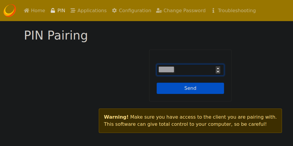 Sunshine adding client via PIN