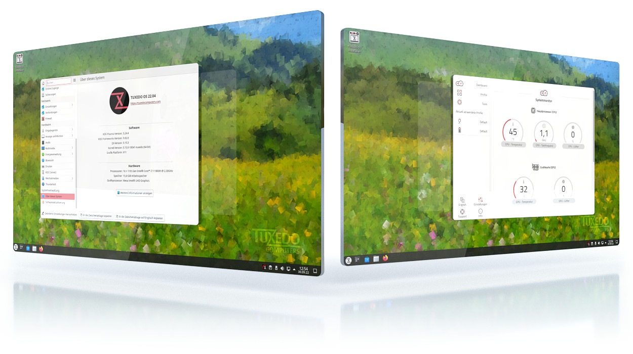 Tuxedo OS 3D panes