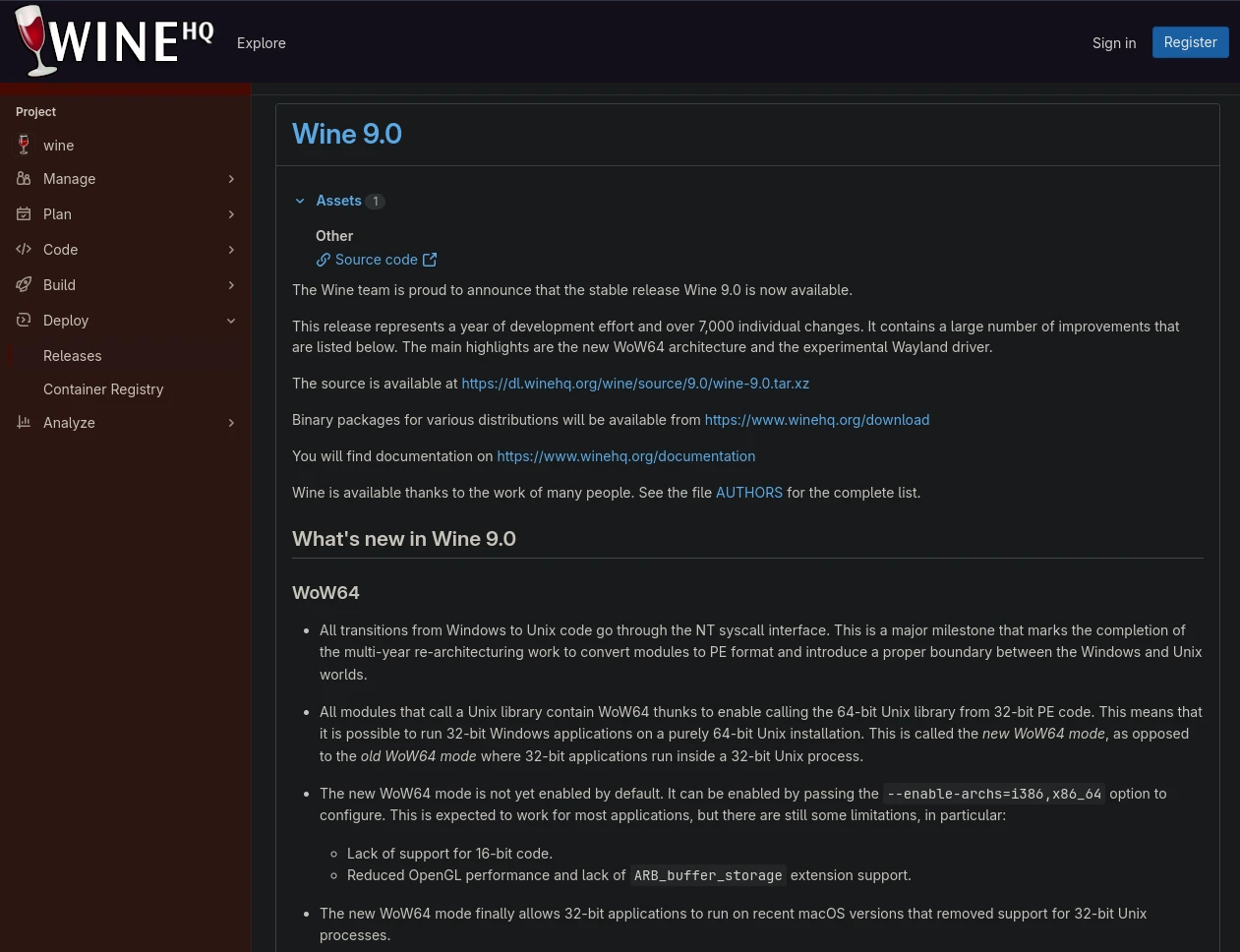 Cover Image Wine 9.0 Released, Adds Experimental Wayland Support and ARM64 Support